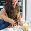 Fall Cardigan and Vanilla Pumpkin Candle