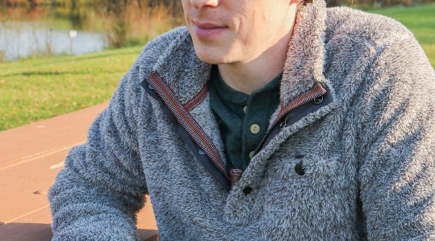 True Grit shaggy pullover and Oakley sunglasses